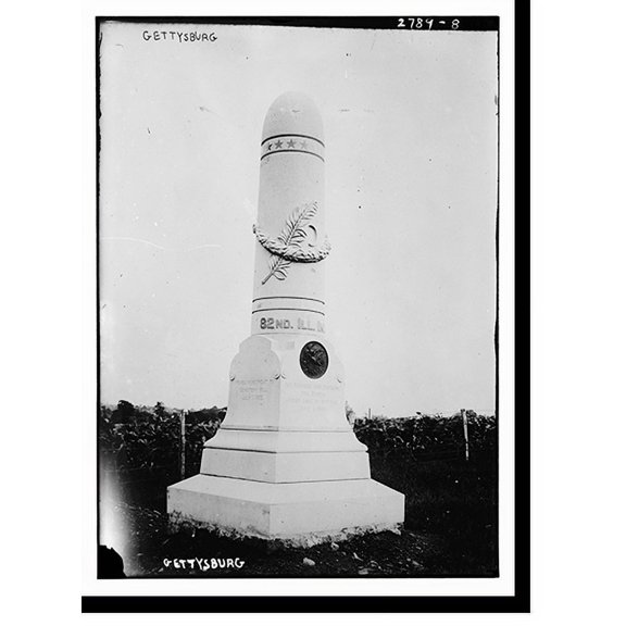 Historic Print, Gettysburg - Memorial tombstone - 2, 16" x 20"