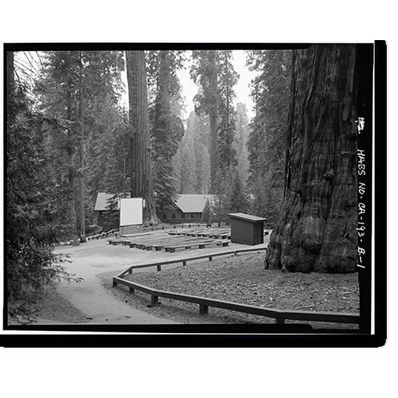 Historic Print, Giant Forest Lodge Historic District, Amphitheater, Three Rivers vicinity, Tulare County, CA, 18" x 24"
