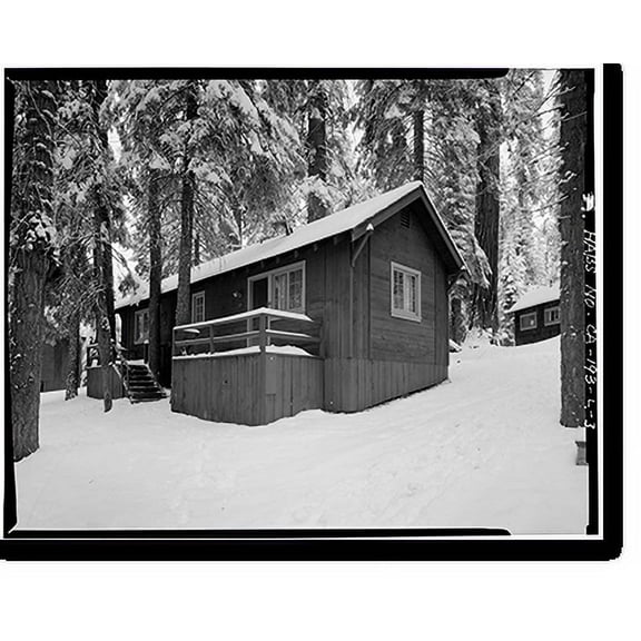 Historic Print, Giant Forest Lodge Historic District, Cabin No. 27-28, Three Rivers vicinity, Tulare County, CA - 3, 18" x 24"