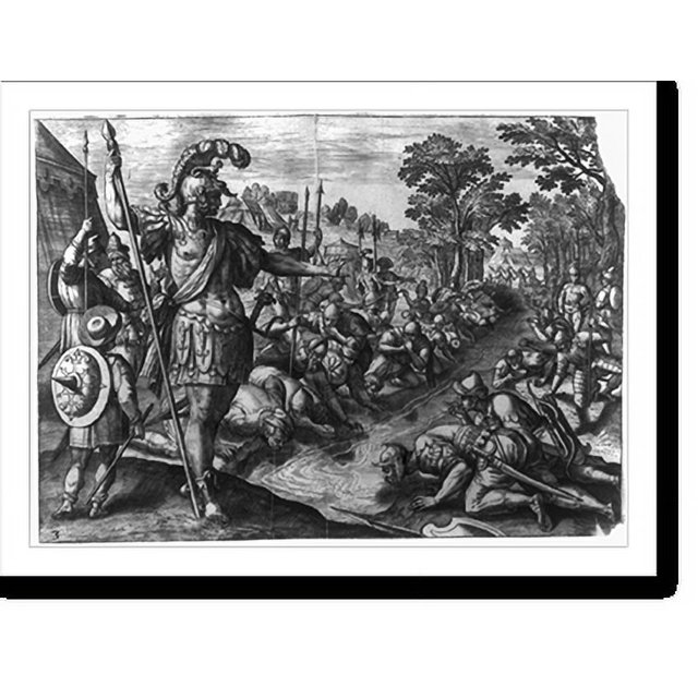 Historic Print, Gideon testing his soldiers, 16" x 20"