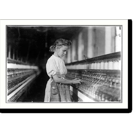Historic Print, Girl in Cherryville Mill. Location: Cherryville, North Carolina.Photo by Lewis W. Hine., 16" x 20"
