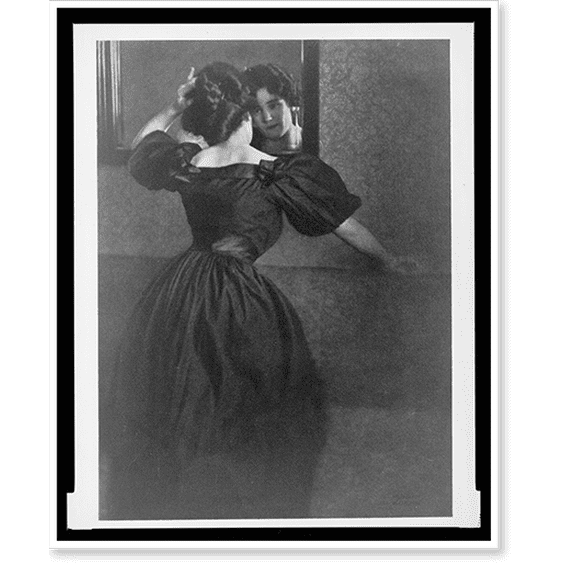 Historic Print, Girl with mirror.by Heinrich Kühn., 16" x 20"