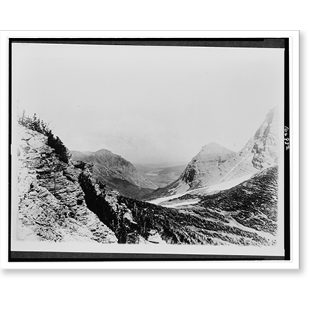 Historic Print, Glacier National Park, Montana. View east from Swift
