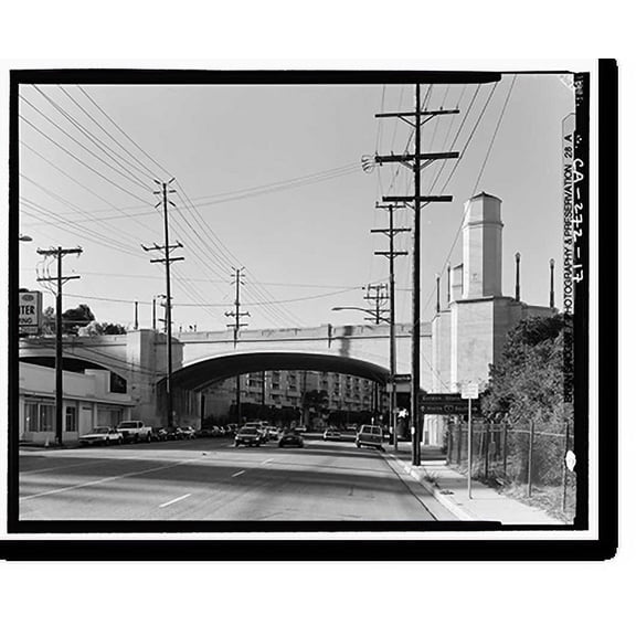 Historic Print, Glendale-Hyperion Viaduct, Spanning Golden State Freeway (Interstate 5) and Los Angeles River, Los Angeles, Los Angeles County, CA - 17, 18" x 24"