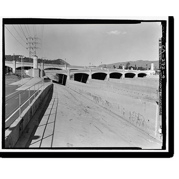 Historic Print, Glendale-Hyperion Viaduct, Spanning Golden State Freeway (Interstate 5) and Los Angeles River, Los Angeles, Los Angeles County, CA - 4, 16" x 20"