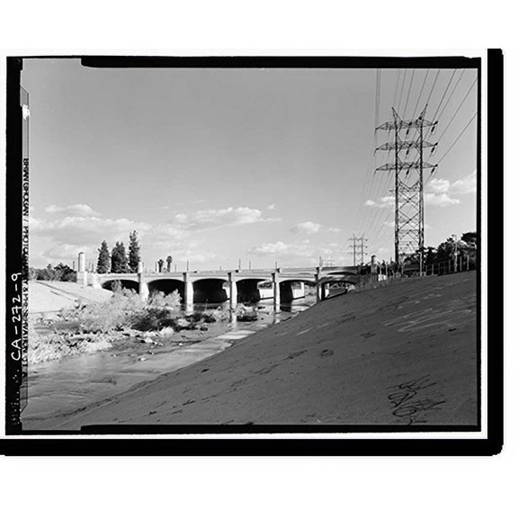 Historic Print, Glendale-Hyperion Viaduct, Spanning Golden State Freeway (Interstate 5) and Los Angeles River, Los Angeles, Los Angeles County, CA - 9, 16" x 20"