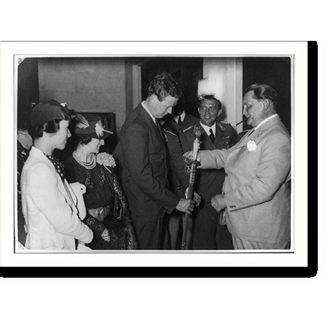 Historic Print, [Goering with Charles A. and Mrs. Lindbergh] 3, 16" x