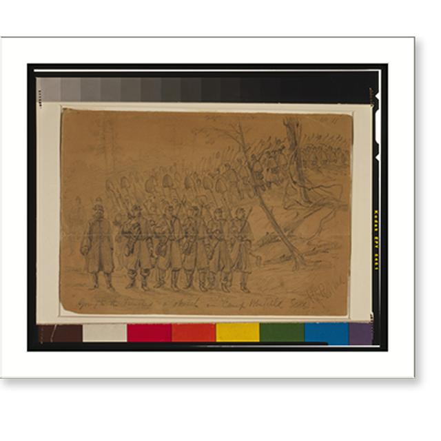 Historic Print, Going to the trenches. a sketch in Camp Winfield Scott