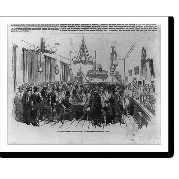 Historic Print, Gold in California - El Dorado, in Sacramento, 18" x 24"