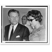Historic Print, [Gov. Nelson A. Rockefeller and his daughter, Mrs. Mary Strawbridge, at Hollandias Sentani Airfield, Nov. 26, 1961, for a conference in connection with the search for M...18" x 24"