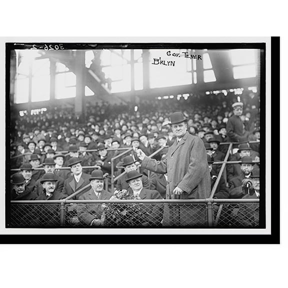 Historic Print, Gov. Tener, Bklyn throwing out 1st ball, 16" x 20"