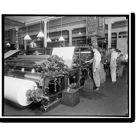 Historic Print, Gov't. Printing Office, postal card printing machine, 16" x 20"