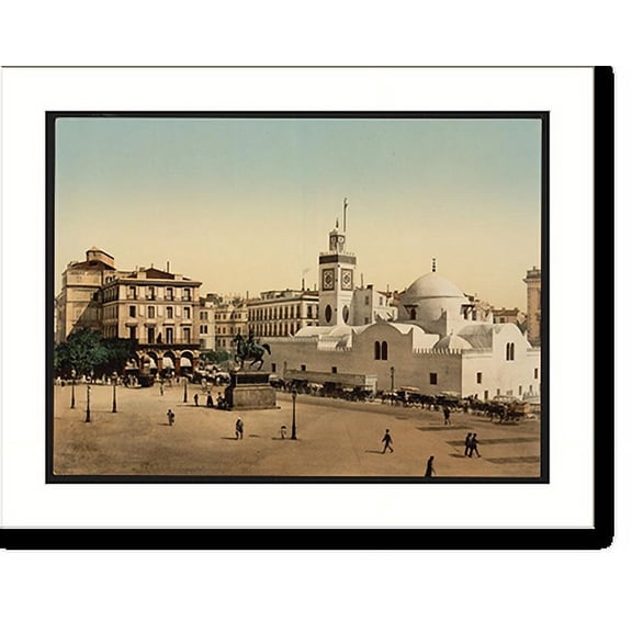 Historic Print, Government place Algiers Algeria, 18" x 24"