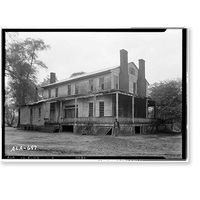 Historic Print, Governor Benjamin Fitzpatrick House, State Route 14