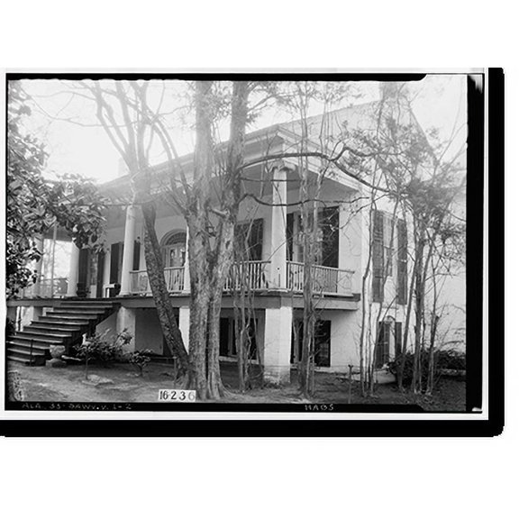 Historic Print, Governor Samuel Pickens House, State Route 14, Sawyerville vicinity, Hale County, AL - 2, 18" x 24"