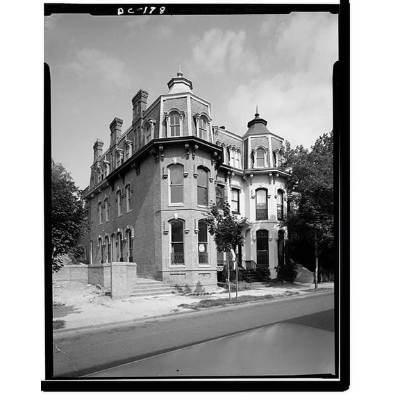 Historic Print, Grafton Tyler Double House, 1314 Thirtieth Street Northwest, Washington, District of Columbia, DC, 18" x 24"