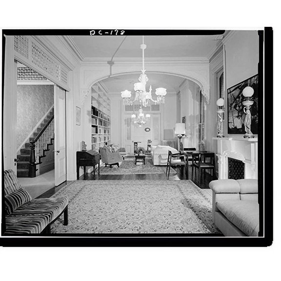 Historic Print, Grafton Tyler Double House, 1314 Thirtieth Street Northwest, Washington, District of Columbia, DC - 3, 18" x 24"
