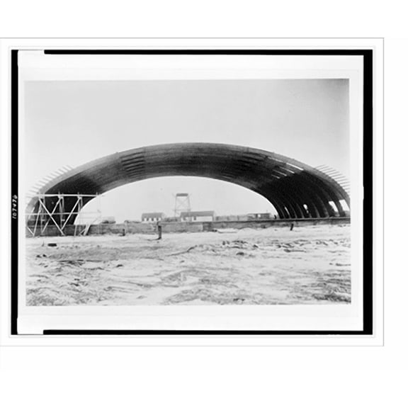 Historic Print, Grand Forks bomber hangar - 152 ft. span, 16" x 20"