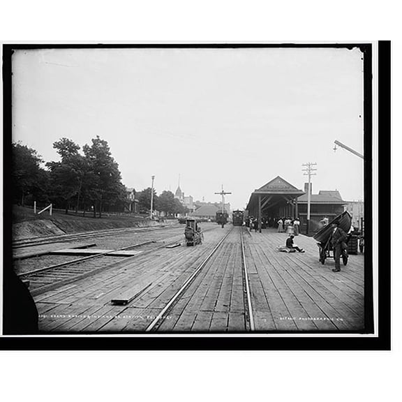 Historic Print, Grand Rapids & Indiana R.R. station, Petoskey, 16" x 20"