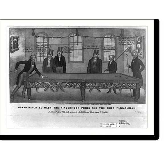 Historic Print, Grand match between the Kinderhook poney and the Ohio ploughman, 18" x 24"