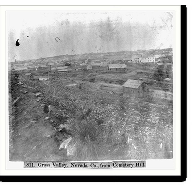 Historic Print, Grass Valley, Nevada County, from Cemetery Hill, 16" x