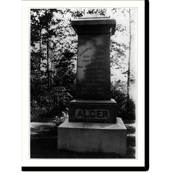 Historic Print, [Gravestone of the Horatio Alger Family in Glenwood Cemetery, South Natick, Massachusetts], 18" x 24"