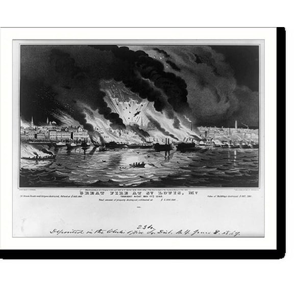 Historic Print, Great fire at St. Louis, Mo.: thursday night May 17th, 16" x 20"