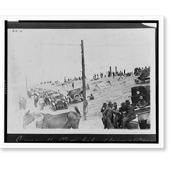 Historic Print, Greenville, Miss., behind levee at Main St. looking down stream - fire apparatus, 16" x 20"