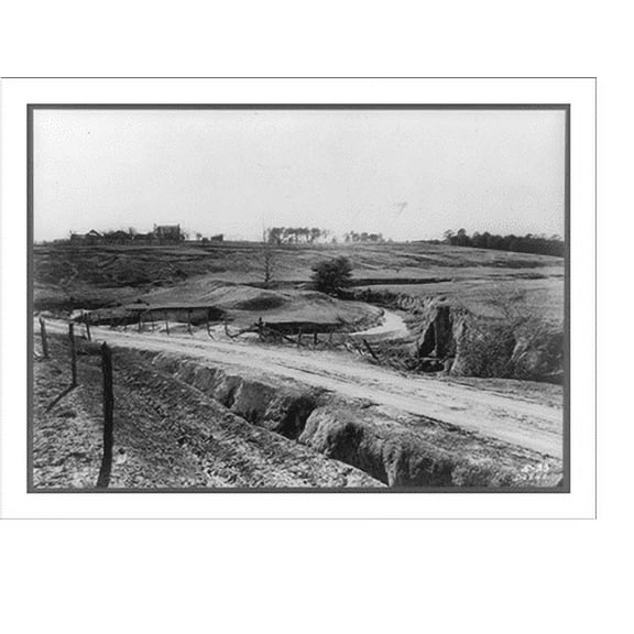 Historic Print, Greenville county, S.C. Severe erosion in a hillside pasture. The spaces between the gullies are well sodded, but the grass, mostly Bermuda grass, was not able to hold t…16" x 20"