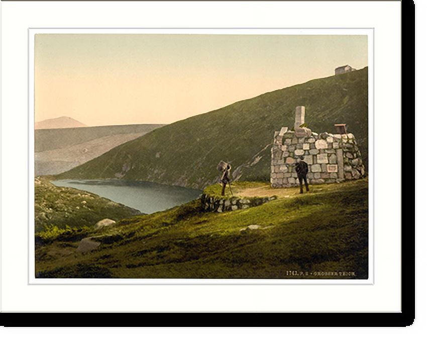 Historic Print, Grosser Teich (Large Pond) with the Donop Monument