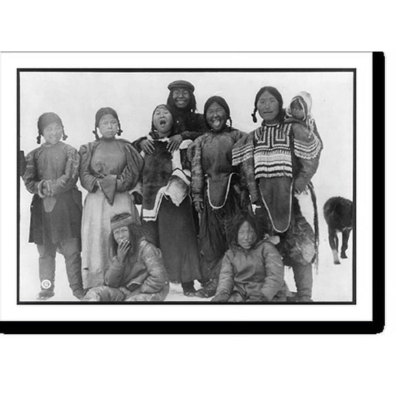 Historic Print, [Group of 9 Eskimos], 18" x 24"