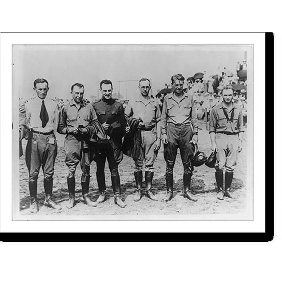 Historic Print, Group portrait of air mail pilots, 16" x 20"
