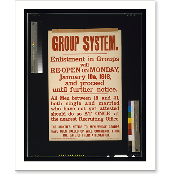 Historic Print, Group system.printed by Roberts & Leete, Ltd., London., 16" x 20"