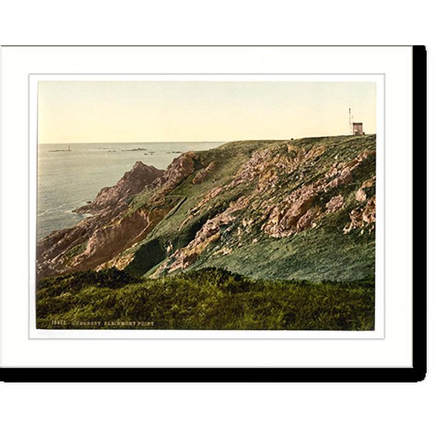 Historic Print, Guernsey Pleinmont Point Channel Islands England, 16" x