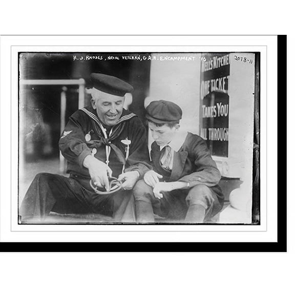 Historic Print, H.J. Rhodes, Naval veteran, GAR Encampment '10, 16" x 20"