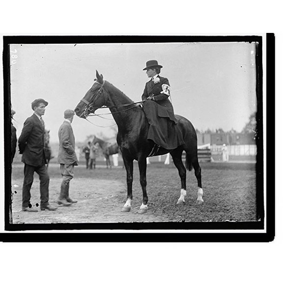 Historic Print, HORSE SHOWS. MRS. ALLEN POTTS, DRIVING AND RIDING, 16" x 20"