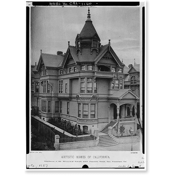Historic Print, Haas-Lilienthal House, 2007 Franklin Street, San Francisco, San Francisco County, CA - 2, 18" x 24"