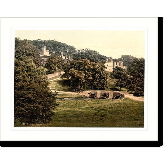 Historic Print, Haddon Hall Derbyshire England, 18" x 24"