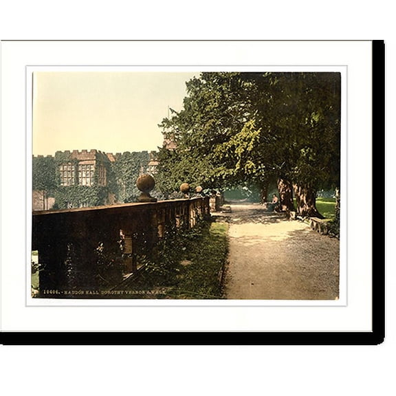 Historic Print, Haddon Hall Dorothy Vernons Walk Derbyshire England, 16" x 20"