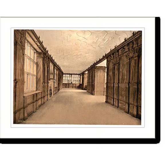 Historic Print, Haddon Hall the ball room Derbyshire England, 16" x 20"