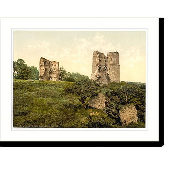 Historic Print, Hadleigh Castle Southend-on-Sea England, 18" x 24"