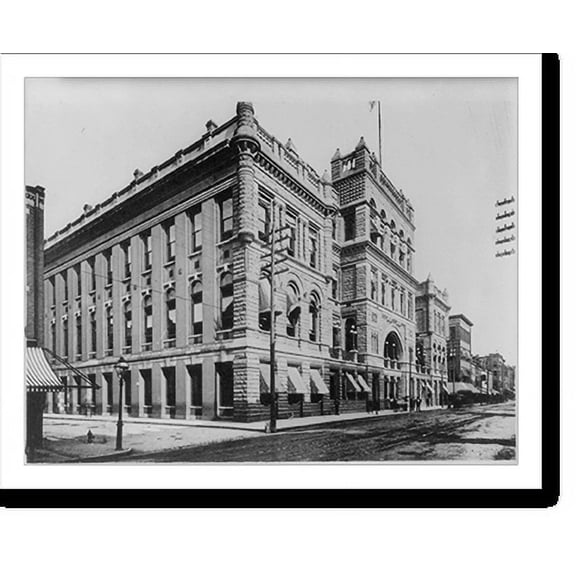 Historic Print, [Hamilton County] Court House, Cincinnati, Ohio; entrance front and side], 16" x 20"