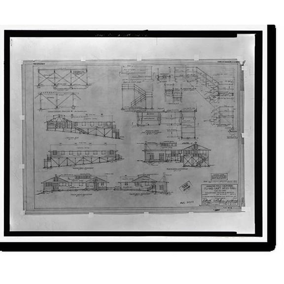 Historic Print, Hamilton Field, Airmen's Open Mess, First cul-de-sac on F Street, Novato, Marin County, CA - 2, 16" x 20"