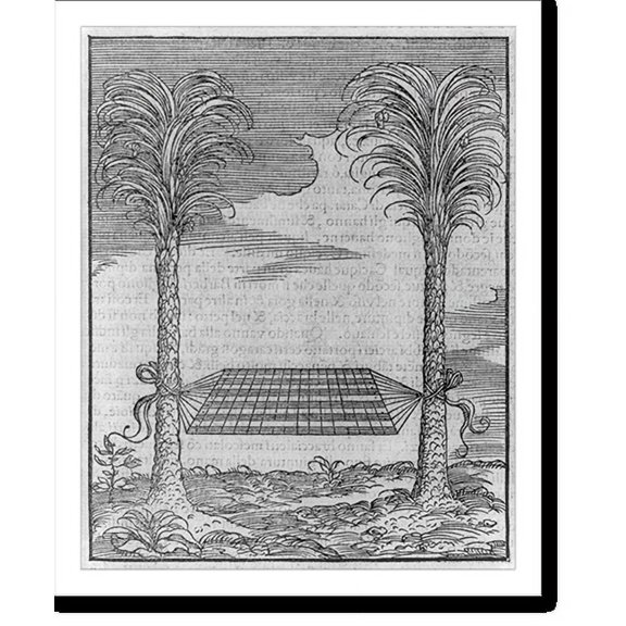 Historic Print, Hammock Between Two Trees, 16" x 20"