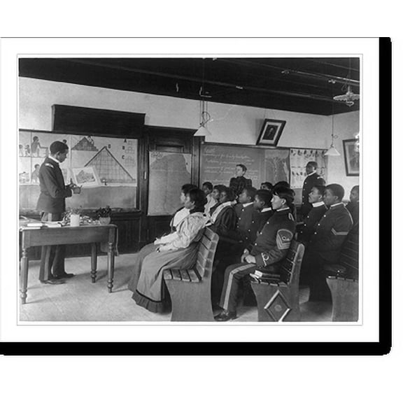 Historic Print, [Hampton Institute, Hampton, Va., 1899 - male and female African American and Indian students in Ancient History class studying Egypt], 16" x 20"