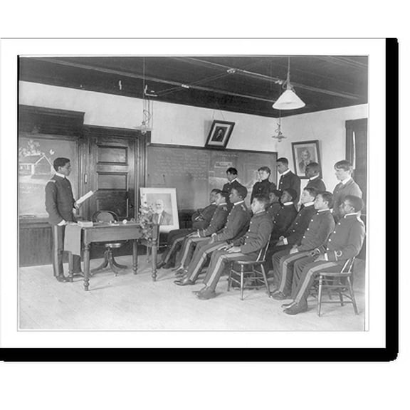 Historic Print, [Hampton Institute, Va. - studying Whittier], 16" x 20"
