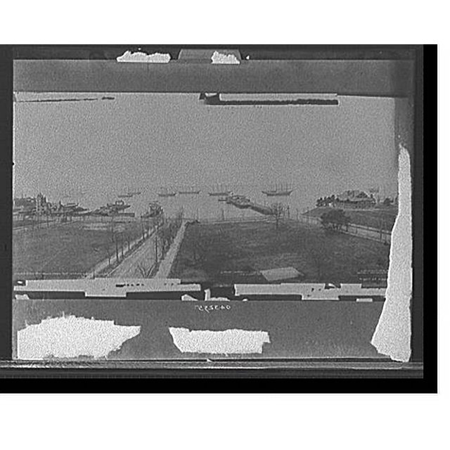 Historic Print, Hampton Roads from the Warwick Hotel, Newport News, Va