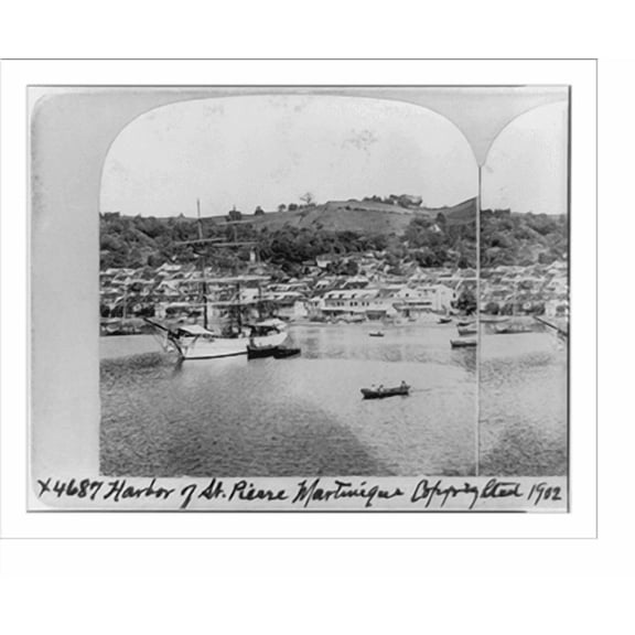 Historic Print, Harbor of St. Pierre, Martinique, 16" x 20"