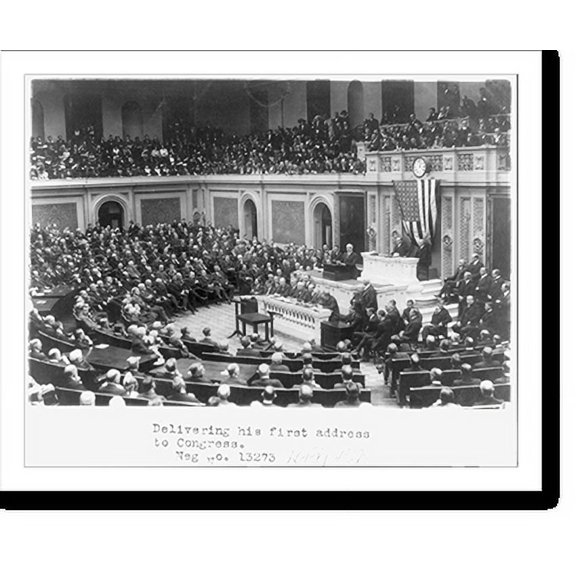 Historic Print, [Harding delivering first address to Congress, 1921.], 16" x 20"