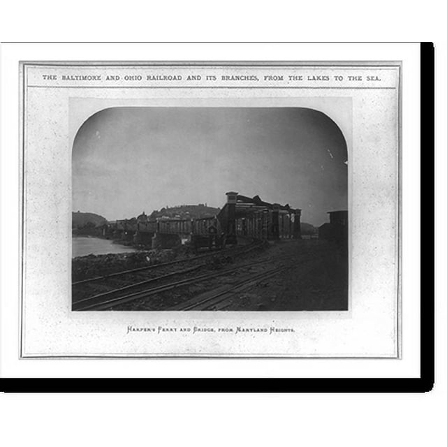 Historic Print, Harper's Ferry and Bridge, from Maryland Heights, 16